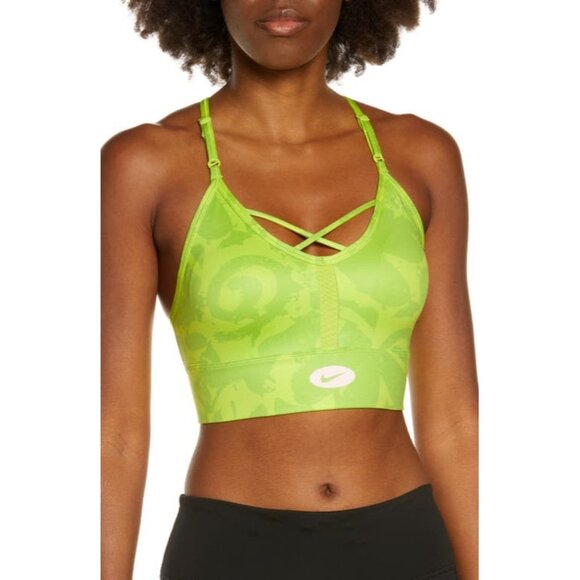 Nike Womens Dri-FIT Indy Icon Sports Bra DM0668-321 Green Pink Size S Small - Picture 1 of 7